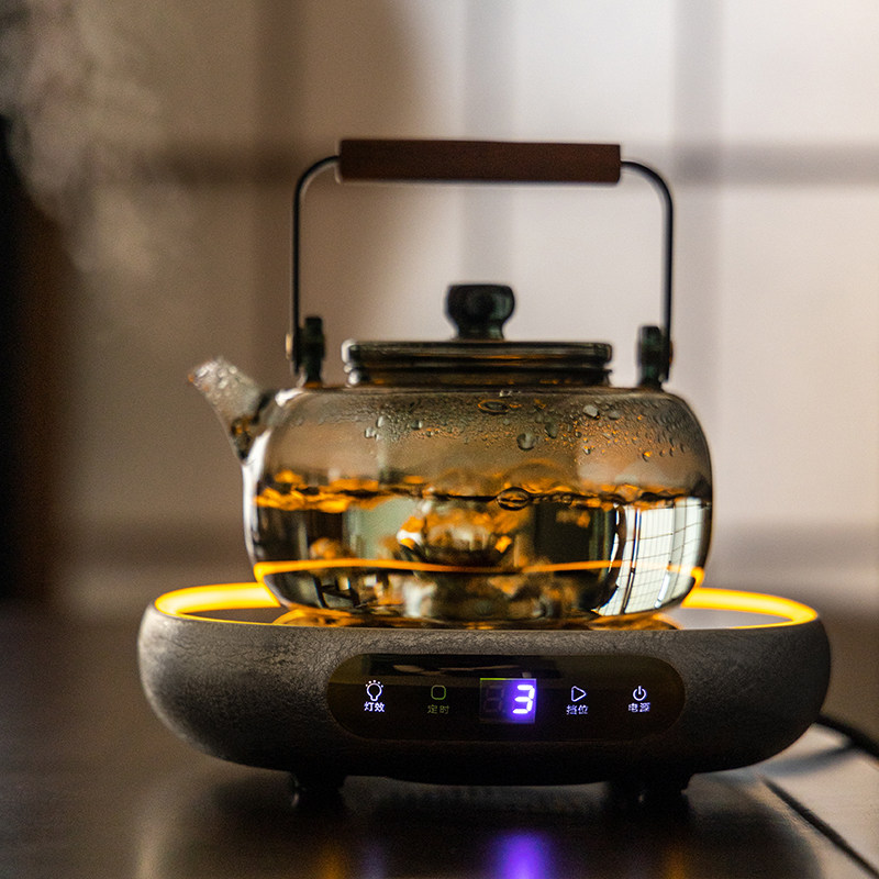 小坐Z9观炉黑晶炉泡茶炉家用小型迷你铁壶银壶玻璃壶煮茶器烧水新