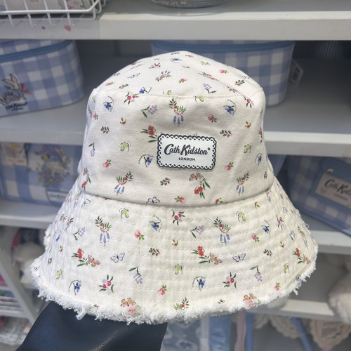 Cath Kidston花园工坊系列渔夫帽刺绣空顶帽 名创优品MINISO