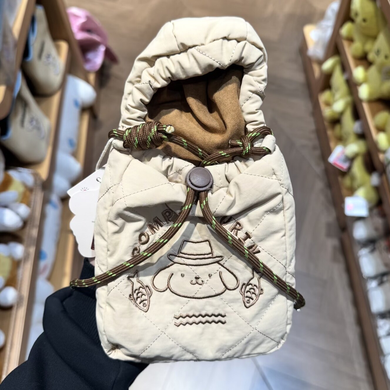 三丽鸥一起出发系列布丁狗抽绳包袋子 名创优品miniso正品小包