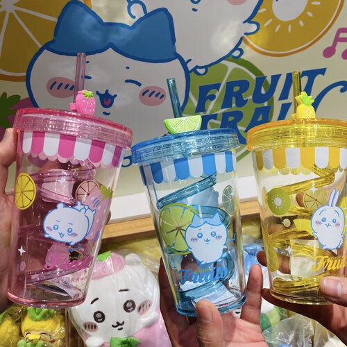 Chiikawa水果市集系列果炫塑料杯 名创优品MINISO