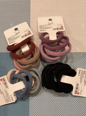 2件绘芸8条装基础橡皮筋(混) 名创优品mi niso正品发饰发圈绳