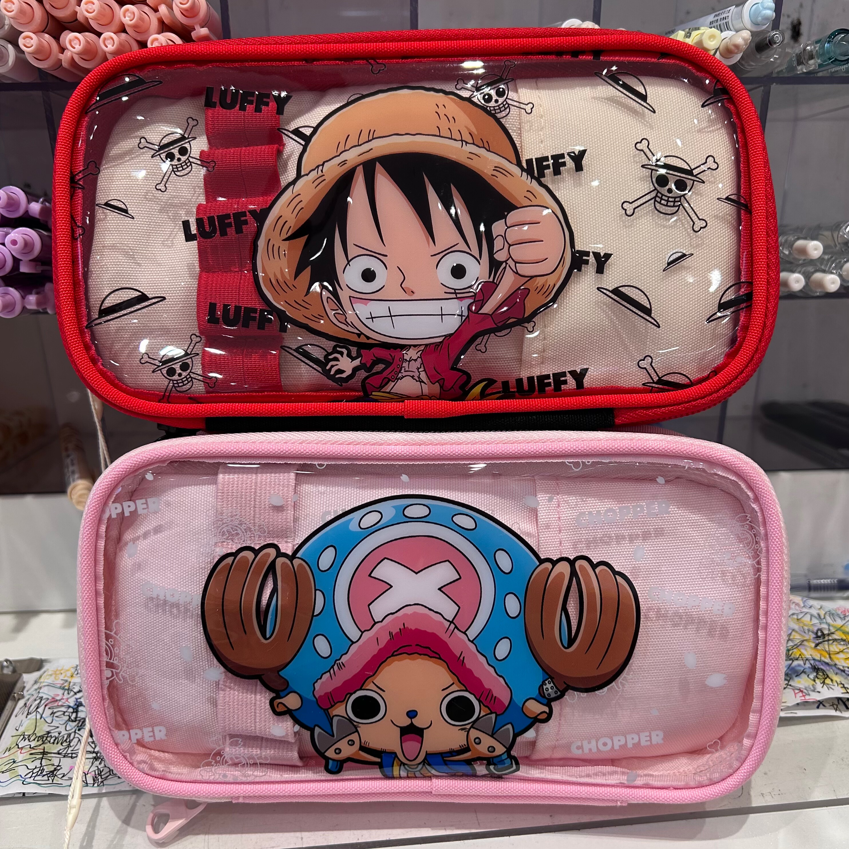 One Piece航海王经典系列双层笔袋名创优品MINISO路飞乔巴文具盒