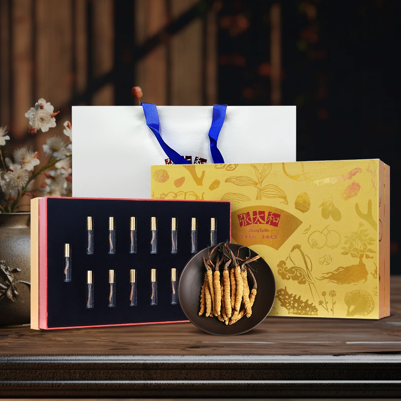 张太和冬虫夏草5g礼盒15根精选虫草正品高档礼盒装年货送礼1克3根