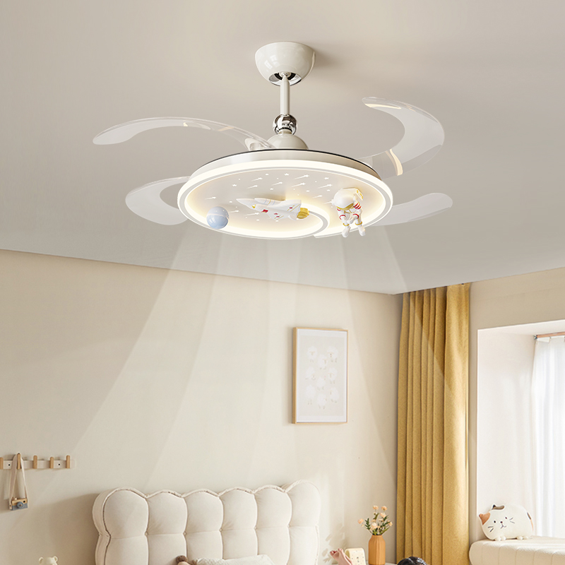 2025新款儿童房灯带电风扇一体吊扇灯隐形风扇灯餐厅卧室灯具