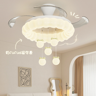 2025新款奶油风隐形风扇灯