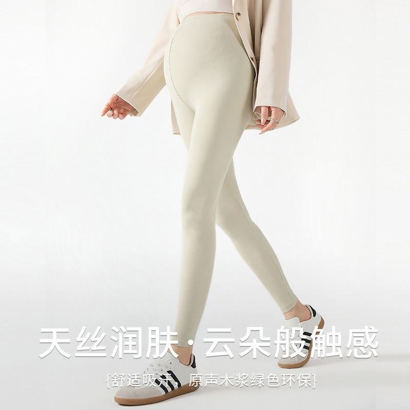 2024年春秋可调节法式螺纹天丝打底裤孕妇亲肤舒适高级质感瑜伽裤