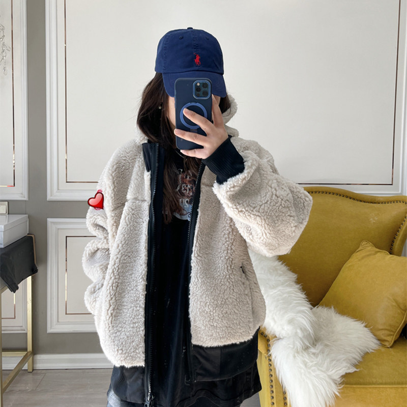 李媚儿 加拿大时髦精入 泰迪加厚连帽羊羔毛呢外套 2024新款,女装/女士精品,毛呢外套,淘宝优惠券,粉丝福利购,淘宝优惠卷