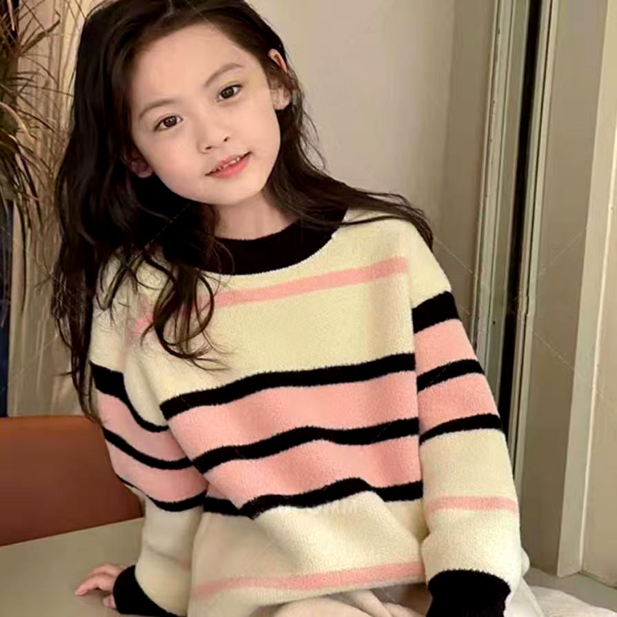 不起球】女童毛衣秋冬加厚2025女大童毛衣新款洋气套头打底针织衫