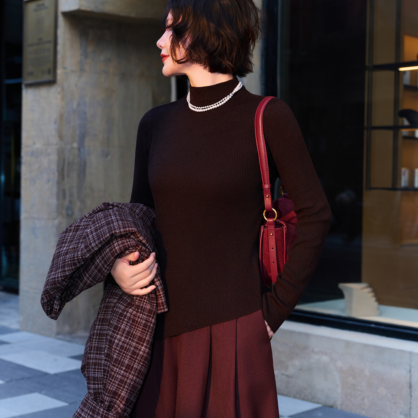 ACDY 【不基础的基础款】百搭女气质百搭显瘦长袖羊毛针织衫