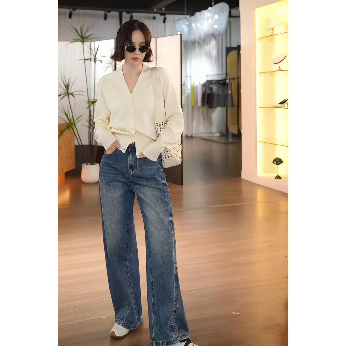 ACDY 【雅痞酷girl】时尚休闲牛仔裤女气质百搭显瘦显瘦长裤子