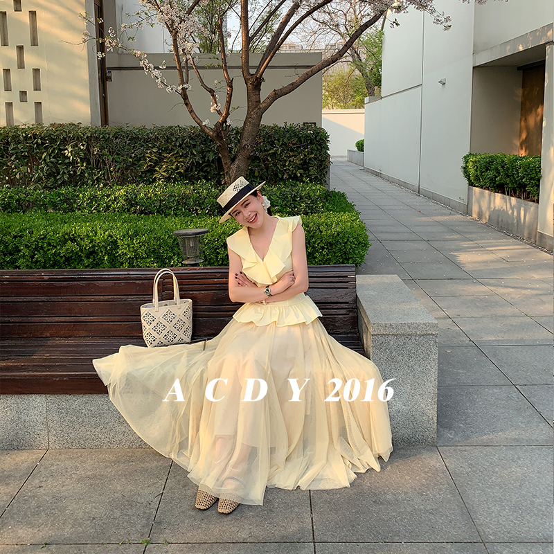 ACDY 2025春夏新款时尚百搭纱裙女半身裙长裙子5DCQB25839