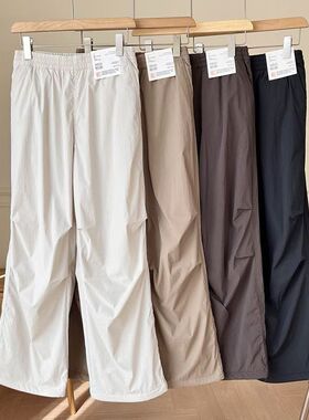 冬季神裤！女装加绒降落伞裤保暖长裤宽松伞兵裤470732