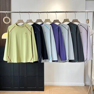 速干骑行长袖 撞色线简约字母时尚 T恤 户外男女情侣款 大厂高品质