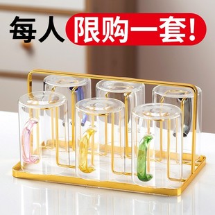 轻奢杯架沥水收纳架水杯置物架家用放玻璃杯子倒挂架防尘茶杯架子