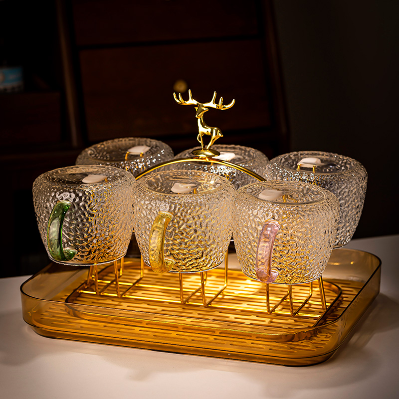 玻璃杯客厅家用喝水杯套装耐高