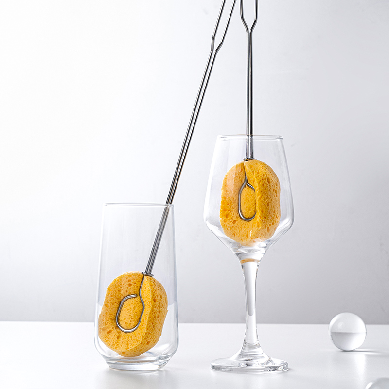 厨房杯刷不锈钢杯刷子长柄可拆卸可替换头洗杯子洗碗刷清洁奶瓶刷