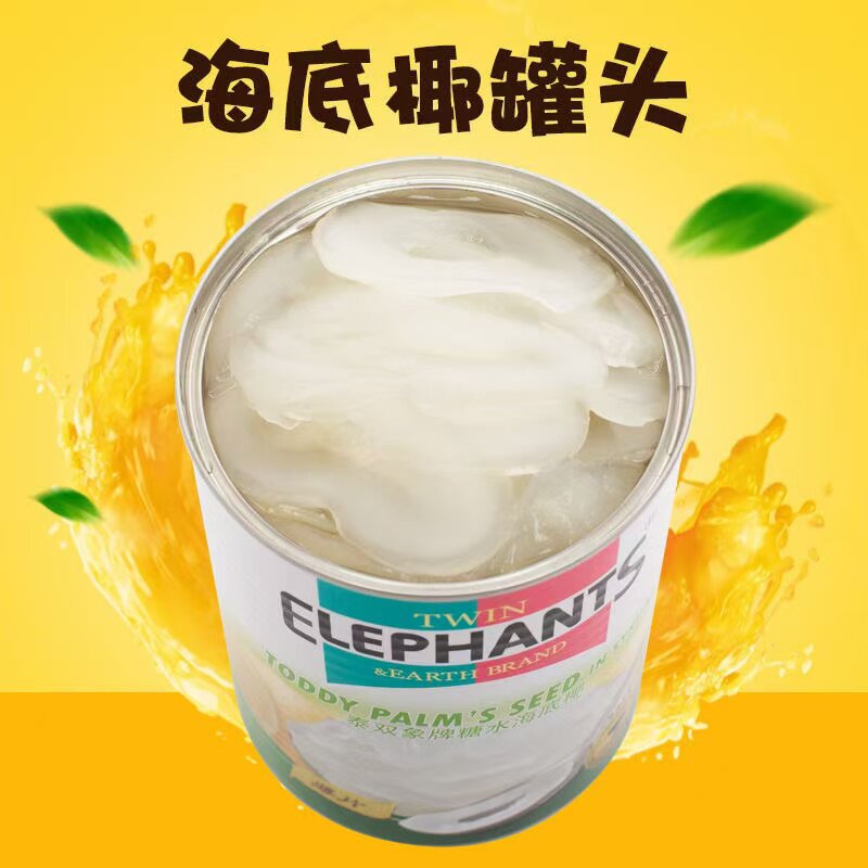 泰双象牌糖水海底椰罐头白玉丹罐头甜品原料泰国原装进口565G