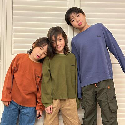 日系基础百搭儿童长袖T恤上衣