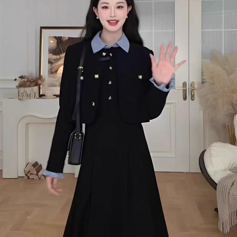 小香风套装女春季2025新款高级感气质长袖外套半身裙子时尚两件套