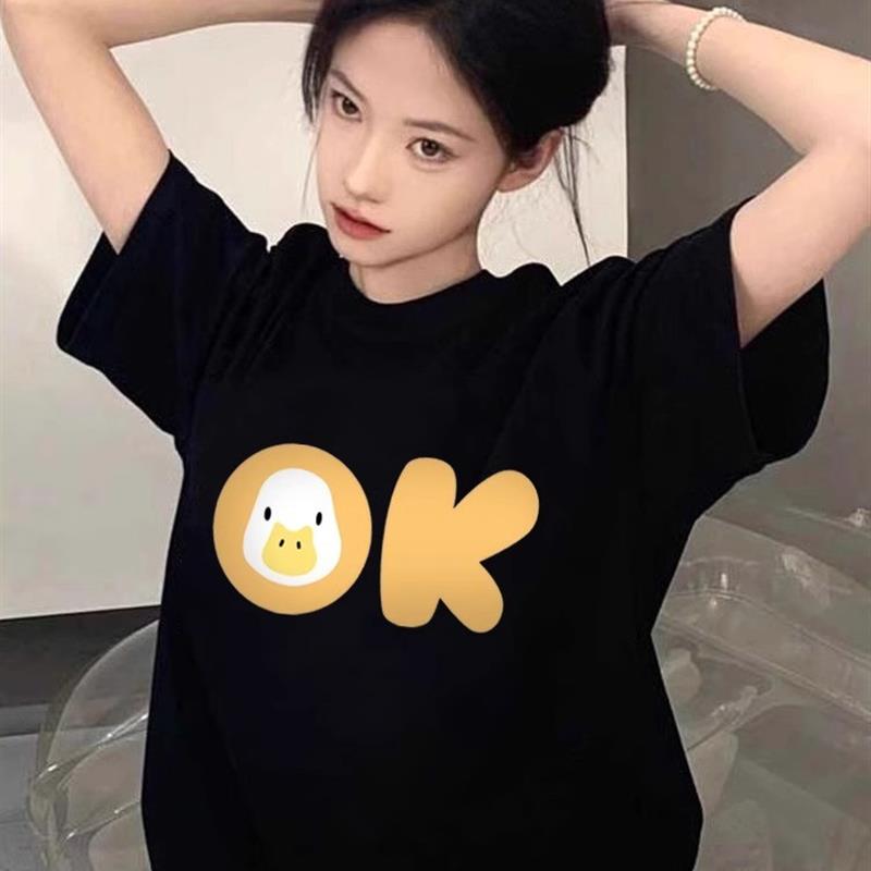 胖mm重磅纯棉短袖t恤女2025新款夏季正肩黑色美式半截袖宽松上衣
