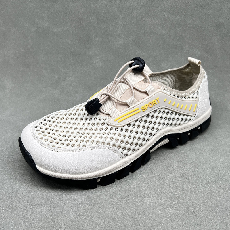 外贸宽头肥脚大脚骨夏季男女休闲单网镂空透气薄网面鞋子男捡漏