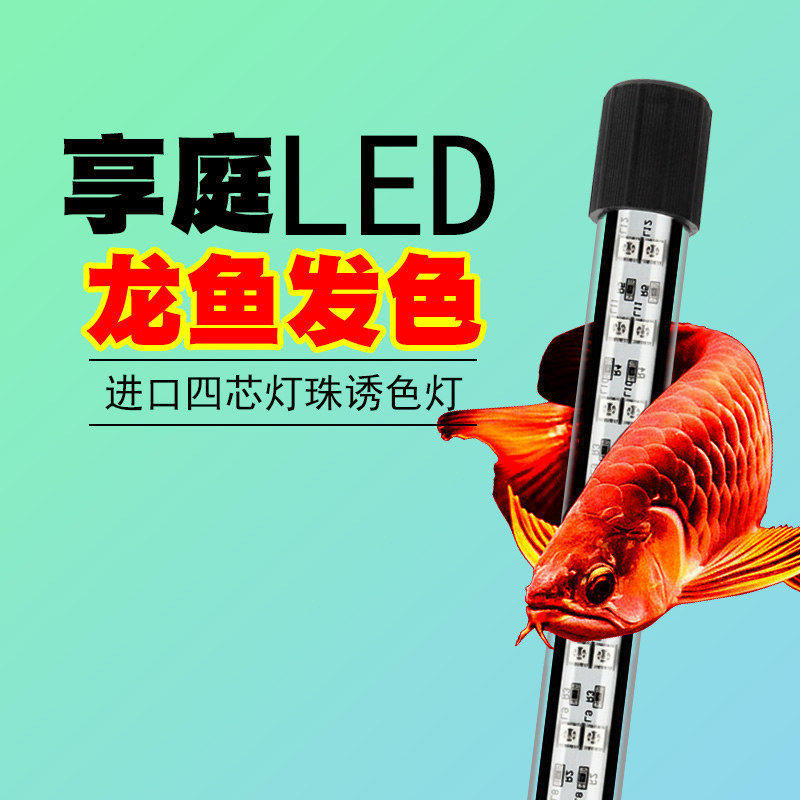 享庭龙鱼专用LED潜水灯魟鱼血鹦鹉0.9-1.8米鱼缸单双排水中灯照明