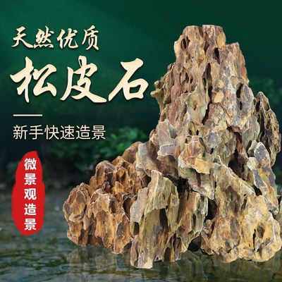 鱼缸松皮石造景石水陆缸