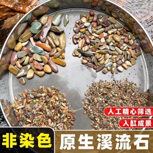 鱼缸底砂天然溪流石鱼缸造景生态全套造景石龟缸装饰砂石铺底石