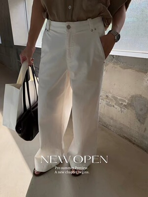NewOpen2026夏季薄料老钱风高腰显瘦直筒休闲牛仔裤女宽松阔腿裤
