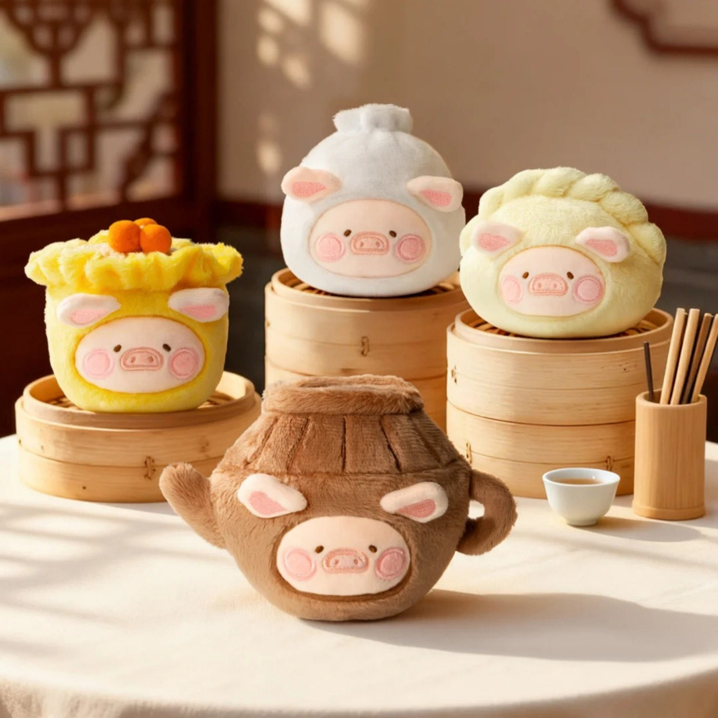 正版TOYZEROPLUS罐头猪LuLu-Lu家小馆美食探索家系列毛绒挂件盲盒