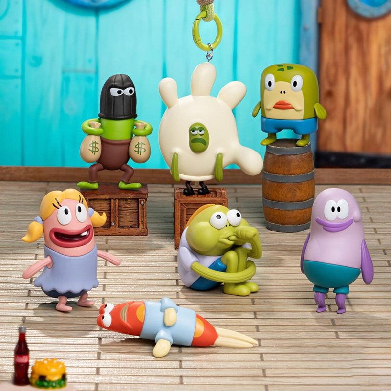 正品x11海绵宝宝比奇堡小鱼民盲盒潮玩手办公仔背包挂件生日礼物,模玩/动漫/周边/娃圈三坑/桌游,潮玩盲盒,淘宝优惠券,粉丝福利购,淘宝优惠卷