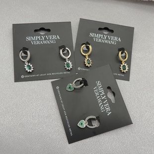 新款 百搭气质质感铜锆石超闪简约耳扣耳钉Q27 青岛欧美时尚