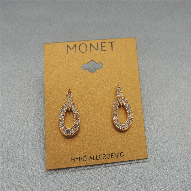 青岛厂家直销精美镀真金打标耳钉