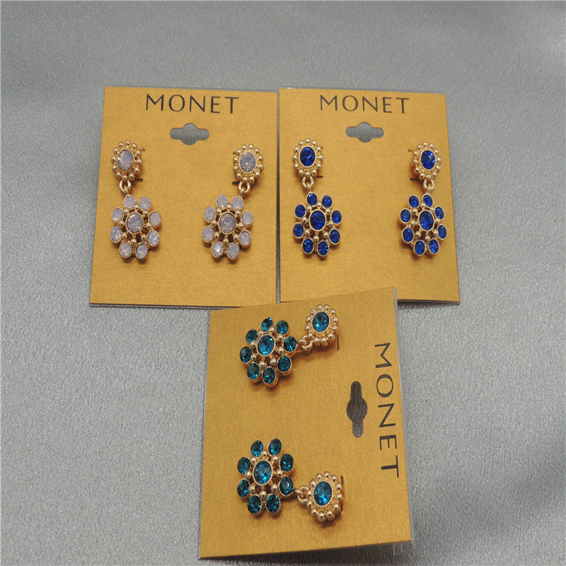 小众镶嵌满钻耳钉外贸饰品厂