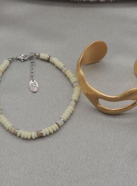 新款青岛欧美时尚百搭气质质感原单贝壳串珠脚链复古手镯ZA4