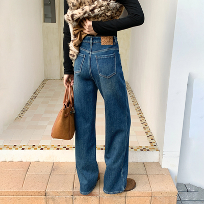 【加绒窄版神裤】高腰四面弹牛仔