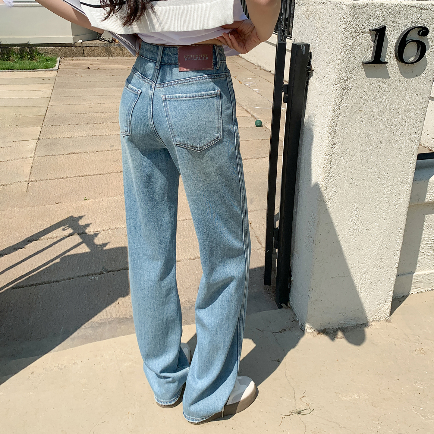 CKLY66365夏新款蓝色窄版阔腿裤