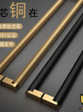 意式轻奢玻璃门拉手黑色对装酒店实木门把手金色法式大门拉手古铜