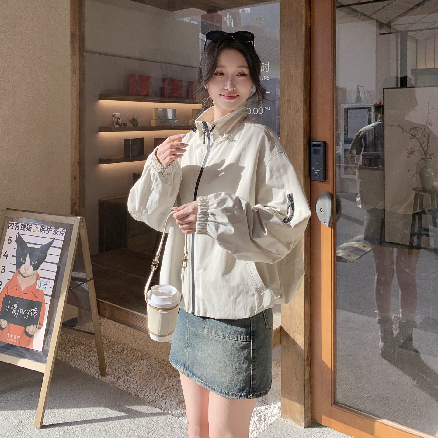 8822-P155-K248立领两色短外套夹克2026春,女装短外套,2C033