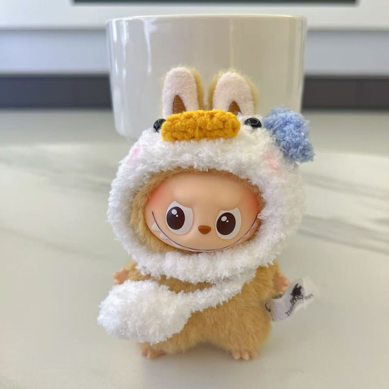 圣诞配饰拉布布第四代labubu娃衣4.0心底密码手工钩织头套娃衣