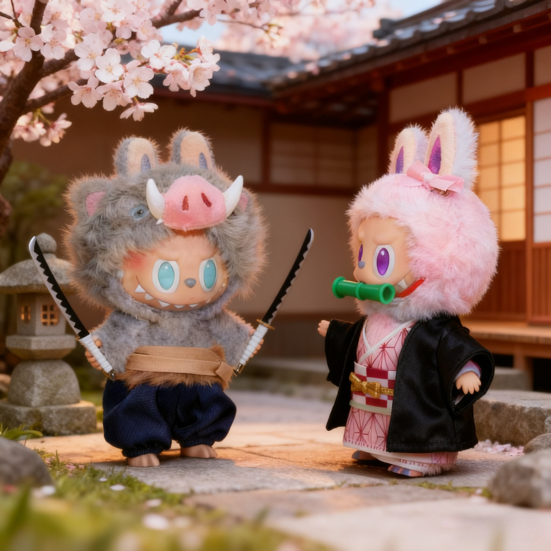 labubu娃衣鬼灭之刃娃娃套装炭治郎鬼杀队拉布布衣服1/3代娃服