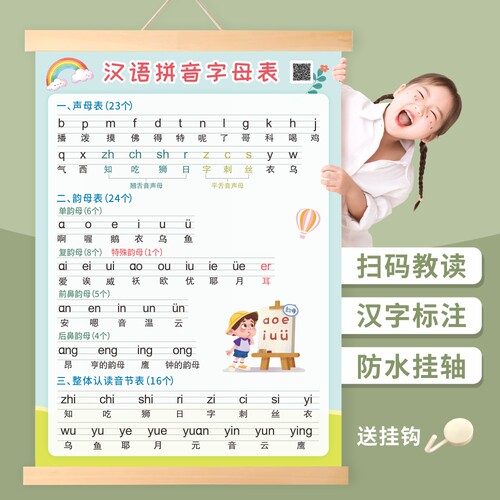 小学一年级汉语拼音字母表挂图