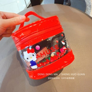 联名同款helloKitty便携彩妆包化妆包卡通高颜值pu透明防水收纳包