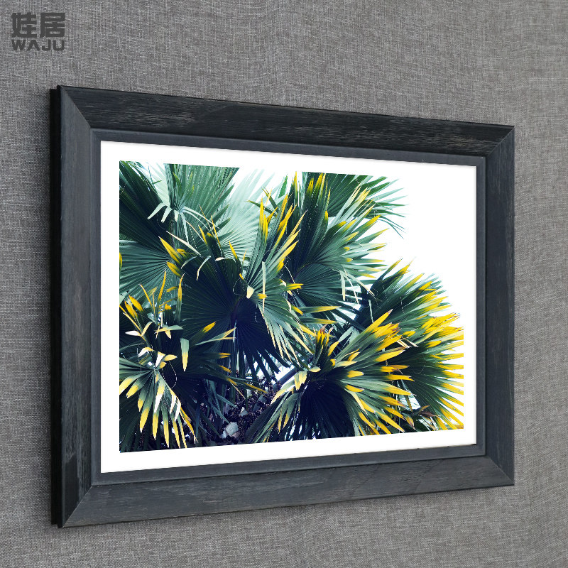 美式实木拼图正方形挂墙画框