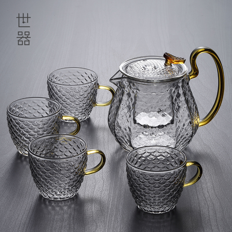 48.00元包邮花茶壶套装玻璃煮水果家用明火加热
