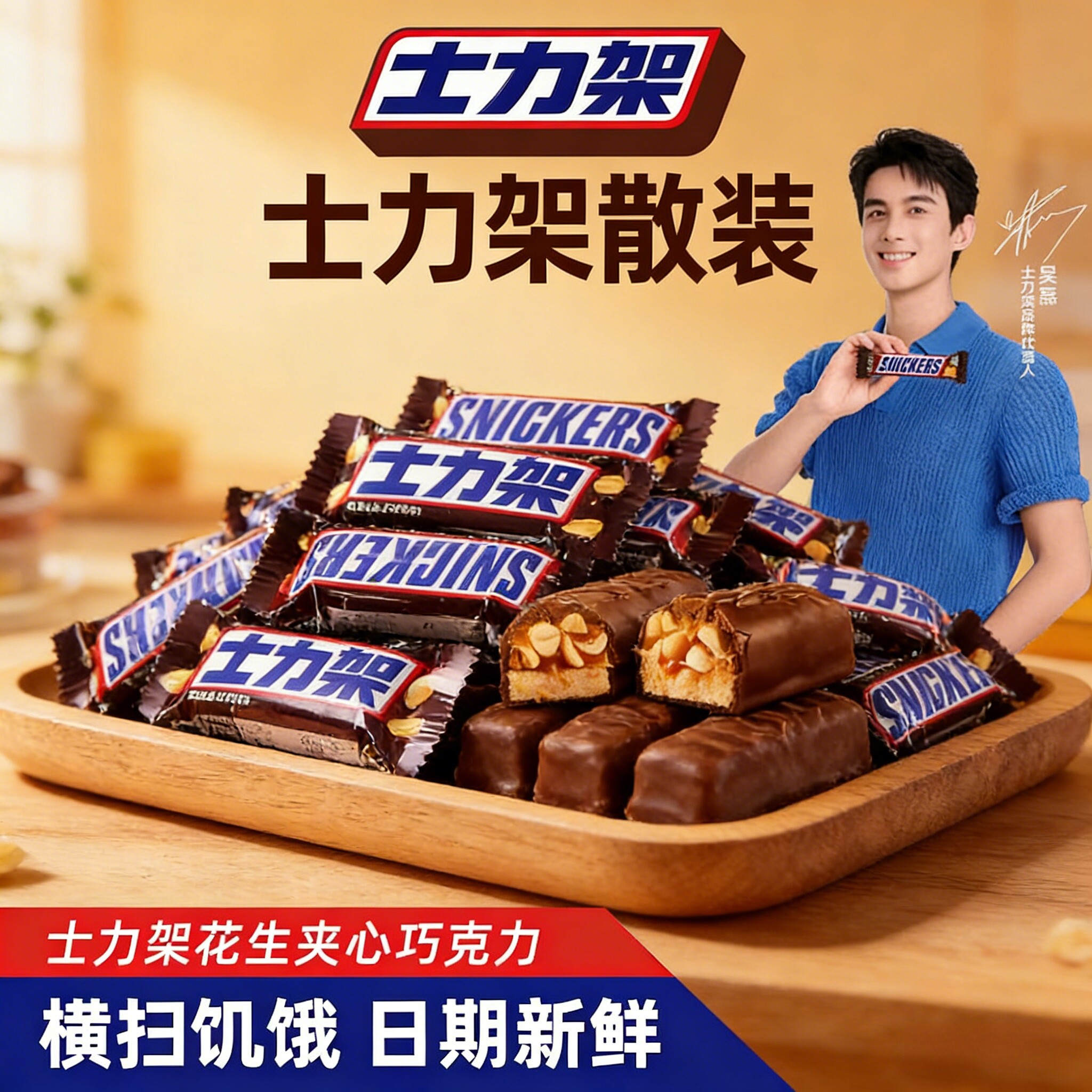 德芙士力架花生夹心巧克力20g散装糖果喜糖休闲运动零食能量棒