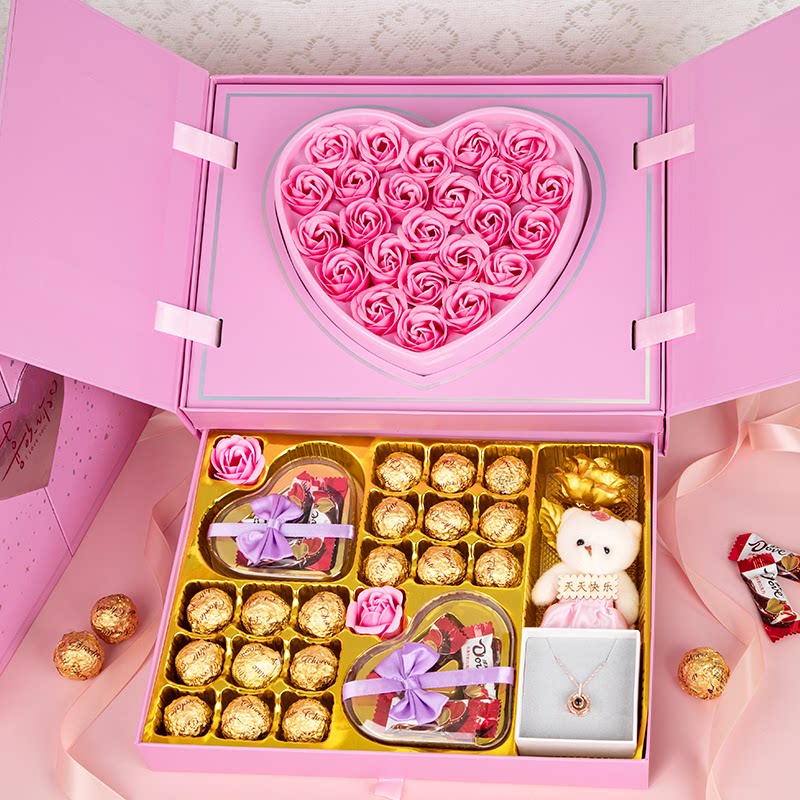 德芙新年礼盒物喜糖细滑牛奶巧克力送女友闺蜜老婆伴手礼休闲零食