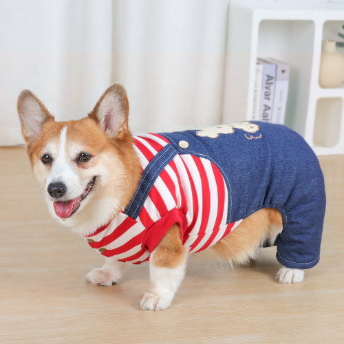 宠物狗狗四脚衣服秋冬款保暖护肚