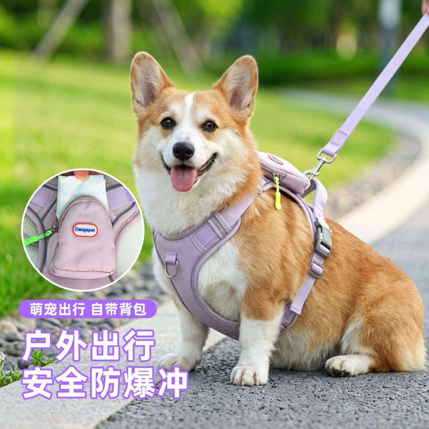 狗狗背心式胸背牵引绳子遛狗用品图片