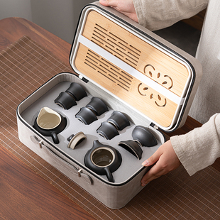 备新款 喝茶装 西施壶茶杯茶壶 家用户外便携式 粗陶旅行功夫茶具套装